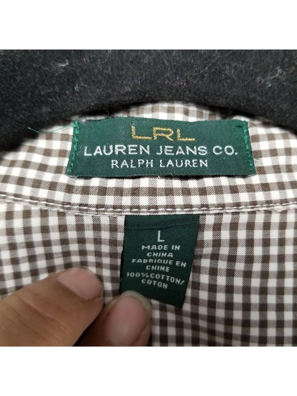 Lauren Ralph Lauren Shirt Womens Large Brown Plaid Button Up Long Sleeve - Picture 3 of 10